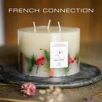 French Connection Vanilla Scented Candle Botanical Pillar Candle 1.5kg