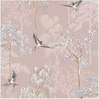 World of Wallpaper Garden Wallpaper in Baby Pink