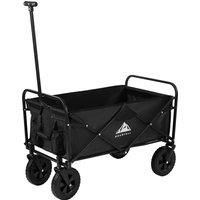 Mountall Heavy Duty Folding Wagon Cart Collapsible Outdoor Garden Trolley Black