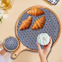 Hartsmede Handmade Serving Platter Tray With Bowl Sambhal Ideal Gift in Blue