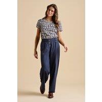 Brakeburn Women's Paper Bag Trouser in Navy | Size: 10