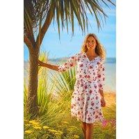 Brakeburn Women's Fan Floral Knee Length Dress in Cream | Size: 20