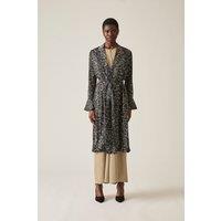 Snake Beige-Black Wrap Dress