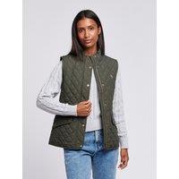 U.S. POLO ASSN. Women's Hacking Quilted Gilet in Khaki | Size: XS