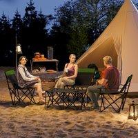 OUTSUNNY Foldable Picnic Table with 3 Chairs, Outdoor Table & Chairs Set in Green