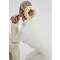 Madein Women's Hariet Oversized Suede Scrunchie in Lemon