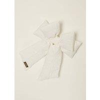 Madein Women's Quilted Dahlia 3D Hair Bow in White