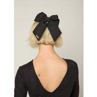 Madein Women's Quilted Dahlia 3D Hair Bow in Black
