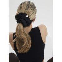 Madein Women's Jacquard Rowan Scrunchie in Black