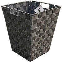Arpan Waste Paper Bin Grey Nylon Plastic Strong Square Storage Basket Ideal for Home, Office, Hotels - Versatile wastebasket for garbage & rubbish