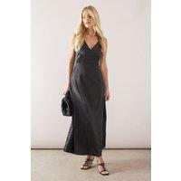 Petite Occasion Satin Lace Detail Maxi Dress