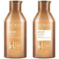 Redken All Soft Shampoo 500ml & All Soft Conditioner 500ml Duo in Clear