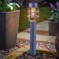 mysmartbuy Set of 2 Solar Powered Anglia Caged Garden Pathway Stake Lights in Grey