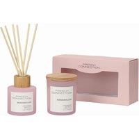 French Connection Strawberry Prosecco 130G Candle & 100ML Reed Diffuser Gift Set Pastel Range in Baby Pink | Size: 2 Pack