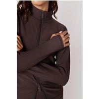 Asquith London Women's ASQ Rib Zip Thru Jacket in Brown | Size: Large