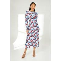 Principles Women's Geo Print Ruched Front Midi Dress | Size: 12