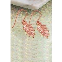 Otis Jaxon London Women's Holly Leaf Sterling Silver Christmas Earrings in Rose Gold