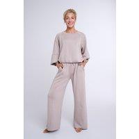 Asquith London Women's Flow Scuba Wide Legged pant in Light Oak | Size: Large