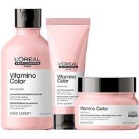 L'Oreal Professionnel Serie Expert Vitamino Color Shampoo 300ml, Conditioner 200ml & Mask 250ml Pack in Clear