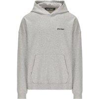 Palm Angels Men's Embroidered Logo Grey Hoodie | Size: Large