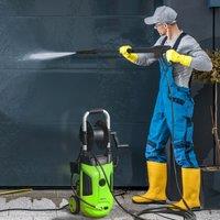 OUTSUNNY 1800W High Pressure Washer 150 Bar Power Washer with Hose Reel in Green