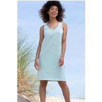 Kite Women's Seaborough Organic Cotton Jersey Dress Lagoon Stripe in Blue | Size: 12