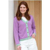 Shapwick Organic Cotton Knit Cardigan Lilac