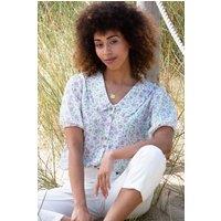 Kite Women's Crendell Organic Cotton Dolly Collar Muslin Blouse Bloom | Size: 16