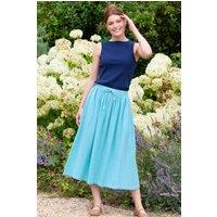 Kite Women's Mudeford Organic Cotton Muslin Skirt Lagoon in Blue | Size: XL