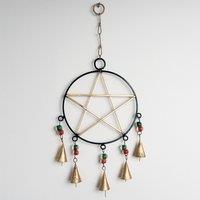 Paper High Iron Star & Bells Wind Chime in Gold
