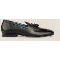 Oswin Hyde Men's Alvin Leather Tassel Loafer in Black | Size: 9