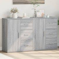 Berkfield Home Sideboards 2 pcs Grey Sonoma 60x31x70 cm Engineered Wood | Size: 60 x 31 x 70 cm