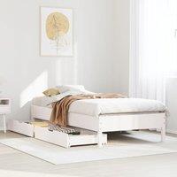 Berkfield Home Bed Frame without Mattress White 75x190 cm Small Single Solid Wood Pine