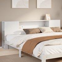 Headboard with Storage White 200 cm Solid Wood Pine