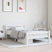 Berkfield Home Bed Frame White Solid Pinewood 100x200 cm
