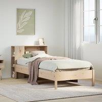 Berkfield Home Bookcase Bed without Mattress 75x190 cm Small Single Solid Wood Pine in Brown