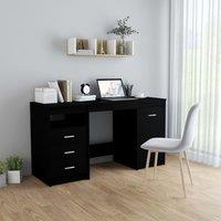 Berkfield Home Desk Black 140x50x76 cm Engineered Wood | Size: 140 x 50 x 76 cm