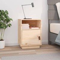 Berkfield Home Bedside Cabinet 40x34x55 cm Solid Wood Pine in Brown | Size: 40 x 34 x 55 cm