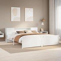 Bookcase Bed without Mattress White 200x200cm Solid Wood Pine