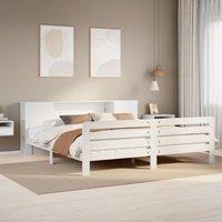 Berkfield Home Bed Frame without Mattress White 200x200 cm Solid Wood Pine
