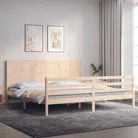 Berkfield Home Bed Frame with Headboard 200x200 cm Solid Wood in Brown