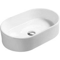 Balterley Oval Bathroom Countertop Basin, White, Soft Rounded Edges, 565 mm in White