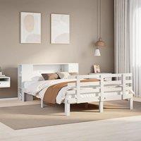 Berkfield Home Bookcase Bed without Mattress White 160x200cm Solid Wood Pine | Size: 160x200 cm