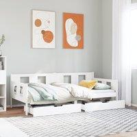 Berkfield Home Daybed with Drawers without Mattress White 80x200 cm Solid Wood