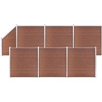 Berkfield Home WPC Fence Set 6 Square + 1 Slanted 1138x186 cm Brown