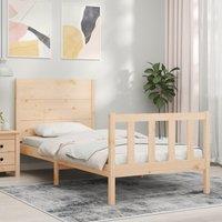 Berkfield Home Bed Frame with Headboard 90x200 cm Solid Wood in Brown