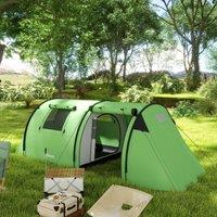 OUTSUNNY 2 Room Camping Family Tent for 3-4 Man, 3000mm Waterproof in Green