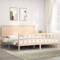 Berkfield Home Bed Frame with Headboard 200x200 cm Solid Wood in Brown