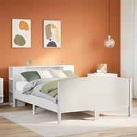 Bookcase Bed without Mattress White 160x200cm Solid Wood Pine