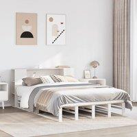 Berkfield Home Bookcase Bed without Mattress White 140x190 cm Solid Wood in Brown